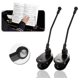 Piano Sheet Music Clips, Set of 2, Non-Trace Use, Stays Open, One-Hand Page Turning, Convenient, Sheet Music Folder, Music Clip, Piano, Electone, Music Stand, Sheet Music Holder (Black)