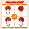 Women Roper Curly Orange Red Cosplay Halloween Wig with Jewelry