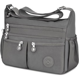 TEUEN Nylon Crossbody Bags for Women Waterproof Lightweight Large Travel Purses Multi-Pocket Pocketbooks Shoulder Bag