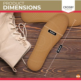 SOL 2 Pairs Synthetic Leather Insoles - Adjustable Size, Breathable, Anti-Odour, Comfortable Shoe Inserts for Women & Men, Unisex-Adults, All Ages, Shoe Insert, Brown