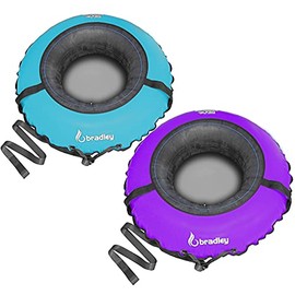 Bradley Snow Tubes with 50" Heavy Duty Cover | 2 Pack Inflatable Sledding Tubes