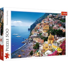 TREFL 500 Piece Jigsaw Puzzles, Positano, Italy, Amalfi Coast Puzzle, Colorful Oceanside Puzzle, Adult Puzzles, Trefl 37145