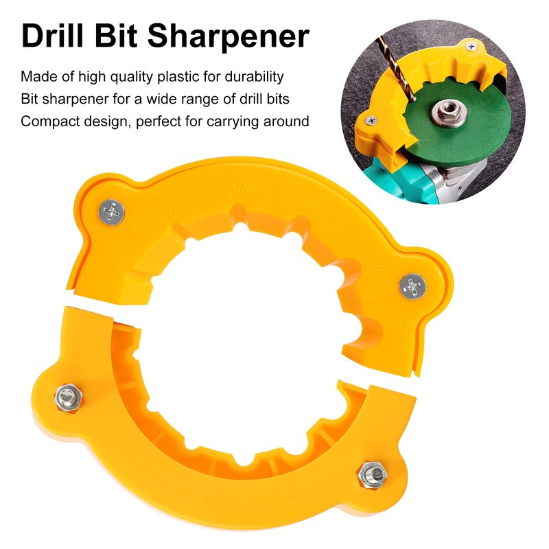 Drill Bit Sharpener, 2pcs Drill Bit Grinding Attachment with Gloves,