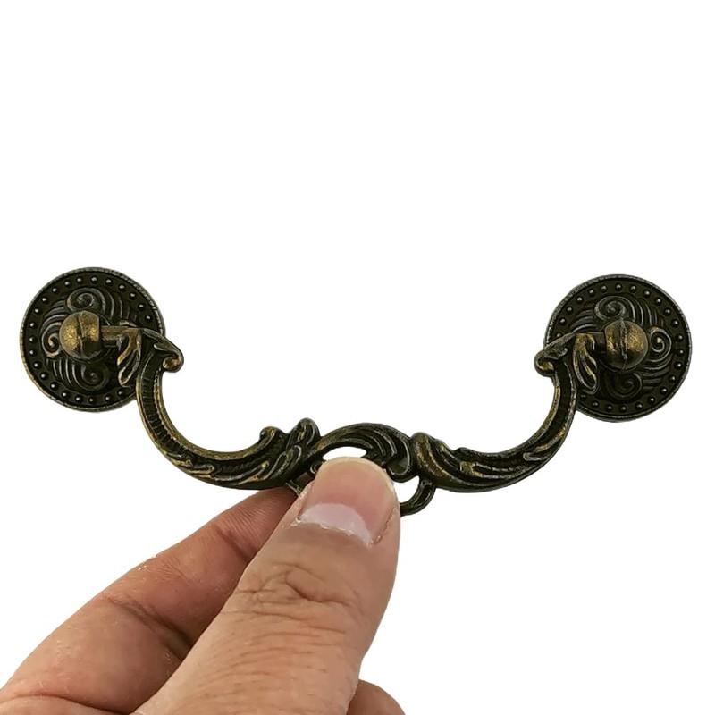 MuDuJia 10-Pack 3-1/2 Inch Centers Vintage Style Antique Bronze Bail