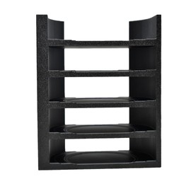 Lid Organizer Rack Compatible With Yeti Rambler & Tumblers | 5 Lid Organizer Fits Most Sizes Tumbler Lids Plus Metal Straw Storage | Made in USA (Black)