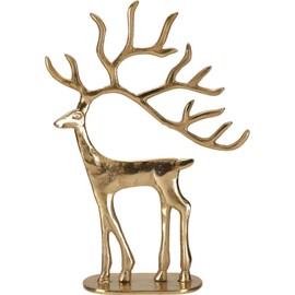 Home & Styling Christmas Figurine, Reindeer, Metal, 31 cm, Colour: Golden