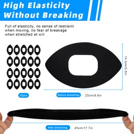 SUPRBIRD Kinesiologieband für Knie, 20 Stück vorgeschnittenes Sport-Tape zur Knieschmerzlinderung & Stabilisierung, wasserfestes elastisches Kinesiotape mit hautfreundlichem Design (Schwarz)