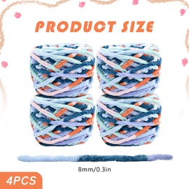 Knitting Wool 4 x 100g Multicolor Knitting Yarn for Crochet Soft Chunky Yarn for Yarn Projects Plush Balls Handmade Bags Sweater Shoes Hats Sweaters Blankets Scarves (Gradient M)