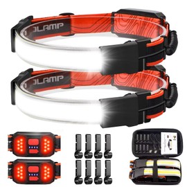 LED Headlamp Flashlight with Case Box 1000lumens 230° Broadbeam Headlight, USB Rechargeable Head Lamp with Red Taillight, Lightweight Waterproof Headlamps for Camping Running Hiking, Hard Hat Headlamp