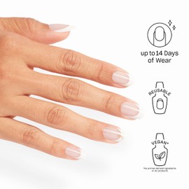 OPI On Point Bow-jour! | Short Round Nude & White French Tip with Gold Bow Design Nail Art Press On Nails | 24 Count with Glue | Long Lasting, Reusable, Non-damaging | Fall 2025 Shades