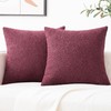 Mixhug Decorative Boucle Throw Pillow Covers, Burgundy Red, 18 x