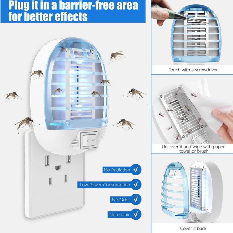 DNFAF 2 Packs Bug Zapper Indoor, Fly Trap for Indoors,