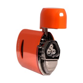 Lotus Matrix Triple Torch Flip Top Lighter with Punch (Orange)