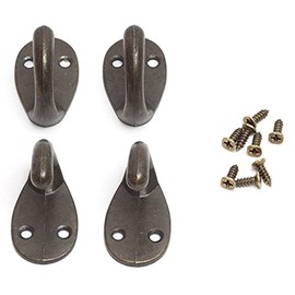 Audiophile Wall Hanging Hook Hanger with Screws Hanging Clothes Coat Hat Antique Small Set of 4
