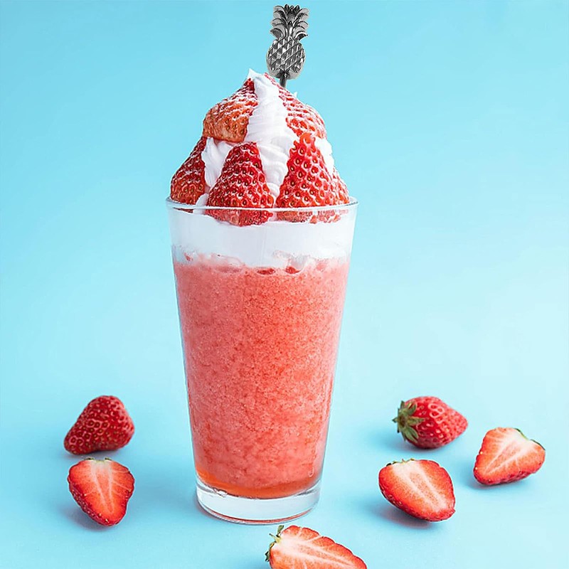 Cocktail Pick Martini Pick Stainless Steel Reusable Pineapple Tops (Silver)