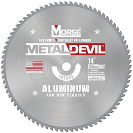 Morse Metal Devil CSM1480FNFC, Circular Saw Blade, Carbide Tipped, Aluminum Cutting, 14 inch, 1 Pack