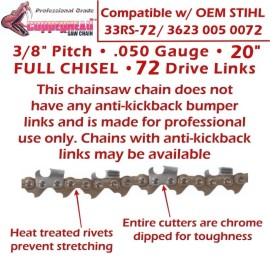 For Husqvarna COPPERHEAD 2-Pack 20" PRO Chains replaces HUSQVARNA X-Cut C83-72 585550072 572XP