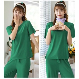 DONYKARRY Womens 2 Piece Lounge Wear Sets, Modal intimate Tracksuit Full Set for Ladies, Summer Lightweight Sweater Outfit Homewear(Green,XL)