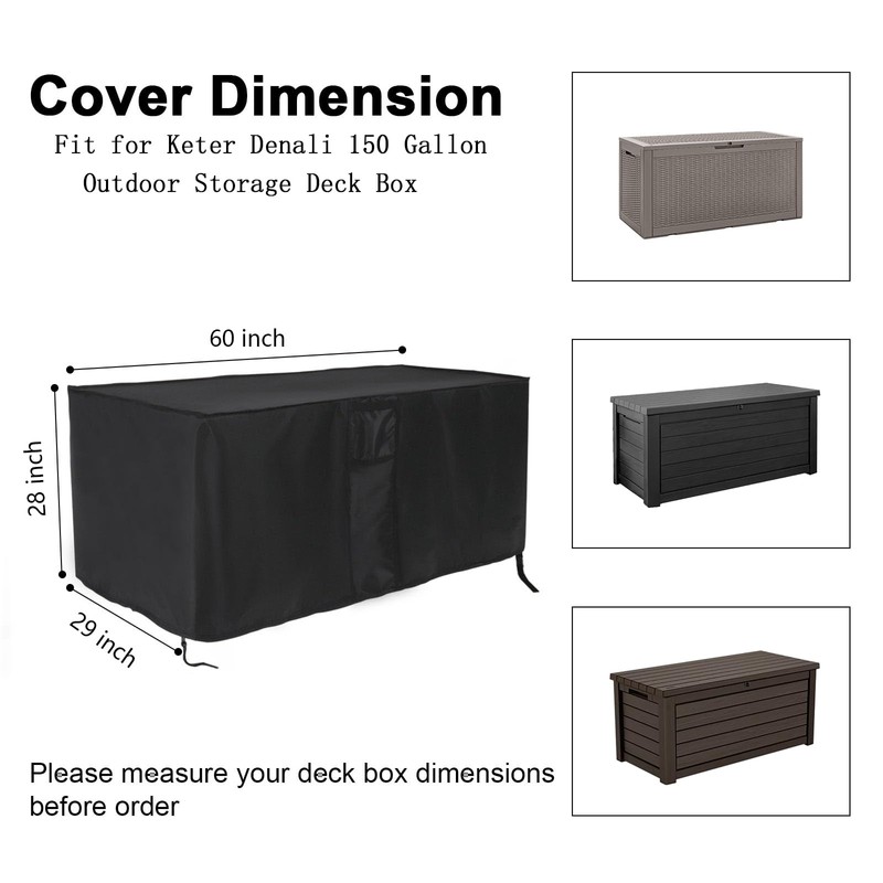 Outdoor Deck Storage Box Cover for Keter Denali 150 Gallon