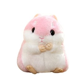 BONICI Men Women Creative Super Cute Lovely Sitting Round Body Curious Hamster Baby Pendant Keychain Key-Chains Keyring Gift Pendant Handbag Tote Purse Backpack Decoration Car Key -Pink