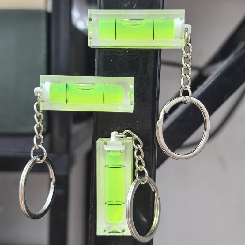 SIZIKJXGHWYI 2Pcs Magnetic Bubble Levels 15x15x40mm Key Ring Style Magnet