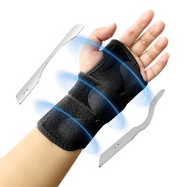 Muñequera Ortopedica Muñequeras de Soporte - Muñequera Tunel Carpiano Ajustable Con 2 Soportes para Aliviar el Túnel Carpiano Artritis Tendinitis Fracturas (Negro, Medium 13-20 cm, Mano Lzquierda)