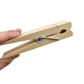 HAHIYO Wooden Clothes Pins Clothespins Extra Large Do NOT Fall Apart 6 inches Length 3 Pack Sturdy Strong Springs No Rust No Discoloration for Laundry Bathroom DIY Craft Photos Food Opened Bags