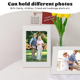 JMUQ 50 Pack Paper Picture Frames 4x6, White Picture Frames Cardboard Pictures Frame with Easel, Bulk Paper Pictures Frame for Wedding, Graduation, DIY Classroom Crafts