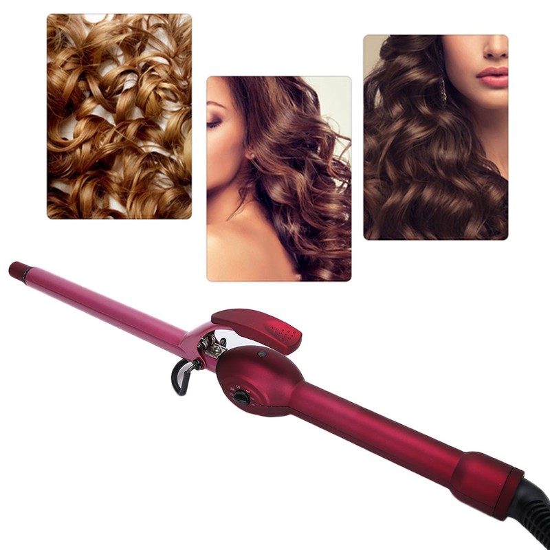 Mini Electric Hair Curler Salon Curling Wand Anti-Scald Temperature Adjustment