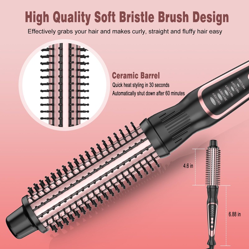 Thermal Brush, Heated Round Brush & Curling Iron with Ceramic
