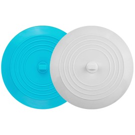 tifanso 2 Pack 6” Bathtub Tub Drain Cover Stopper, Large Silicone Suction Bathroom Drain Plug Hair Stopper, Bathroom Accessories for Kitchen and Laundry (White/Aqua)