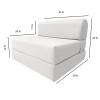 Amfuton White Sleeper Chair Folding Foam Beds, Portable Flip Couch