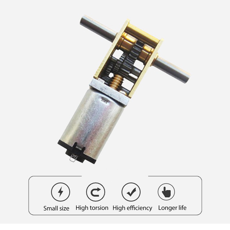 DC12V 27RPM Dual Shaft Motor Micro Worm Gear Reduction Motor