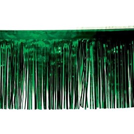 Anderson's Vinyl Dark Green Fringe, 15" x 10' Shiny Decorative Trim for Floats, Parties, Tables, Ceilings, Doorways, Backdrops, and Event Décor