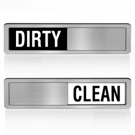 Dishwasher Magnet Clean Dirty Sign,Water Resistant Design Endurance Indicator Reminder Tells Dishes are Clean or Dirty - Silver