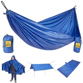 Wise Owl Outfitters 4-in-1 Camping Hammock – 400lbs Portable Hammock, Poncho, Ground Cloth, or Shelter Tarp – Backpacking, Hiking, Outdoor Camping Gear