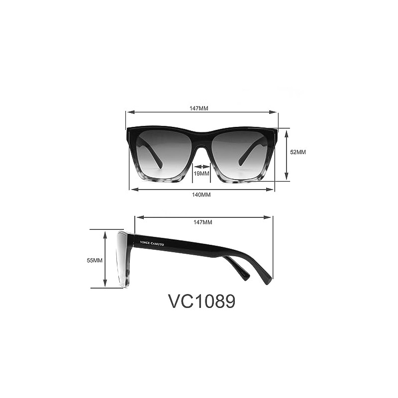 Vince Camuto Women's Vc1089 Shield 100% Uv Protective Square Sunglasses.
