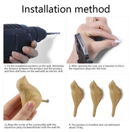 95Street Wooden Hooks, 3 Bird Wooden Coat Hooks, Wall Hooks, Wooden Hooks for Hanging Coats, Hats, Scarves, Jackets, Clothes and Headphones in the Bedroom, Living Room, Hallway