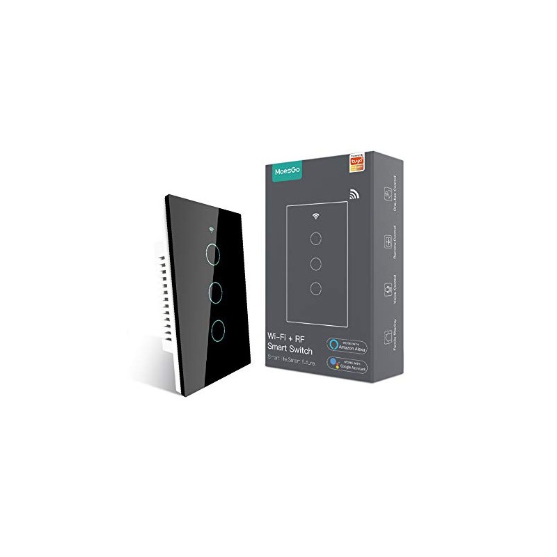MoesGo Interruptor inteligente 2ª generación WiFi RF433 Smart Touch Wall