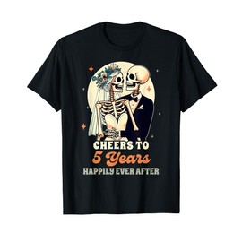 5th Wedding Anniversary Cheers To 5 Years Happily After T-Shirt