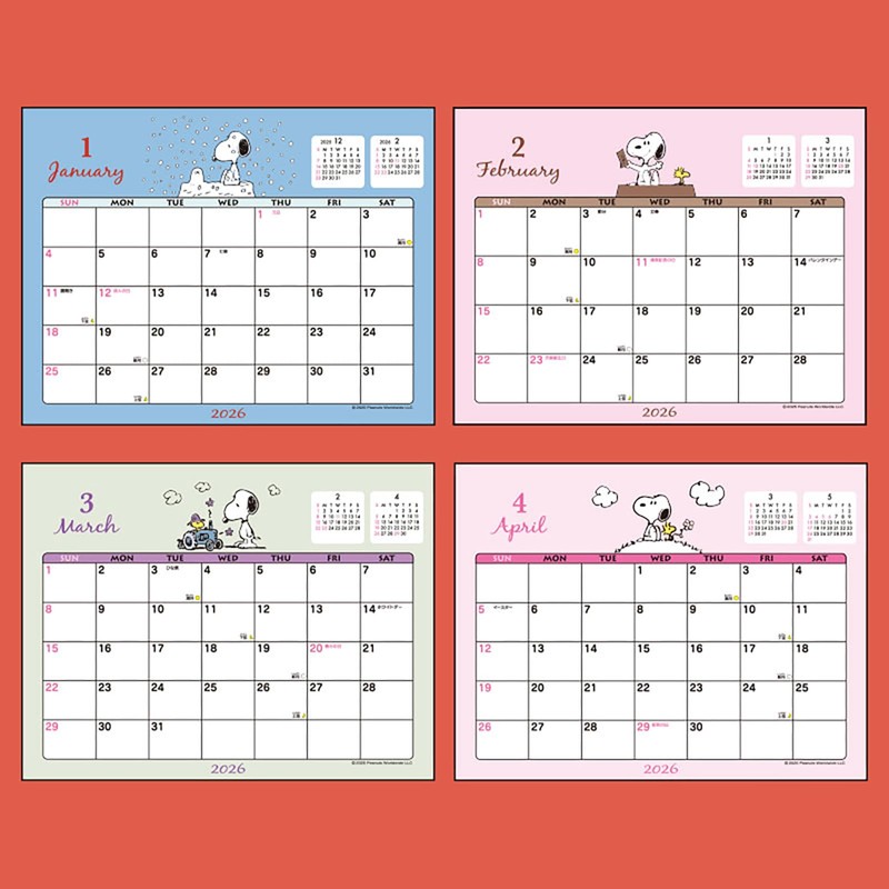 Sanrio Ring Calendar, 2026, Snoopy, Paper, Tabletop 62222