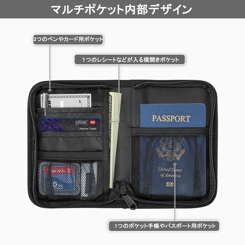 Damero Pocket Notebook Cover Zipper Case for 9cmx14cm/B7 Notebook with