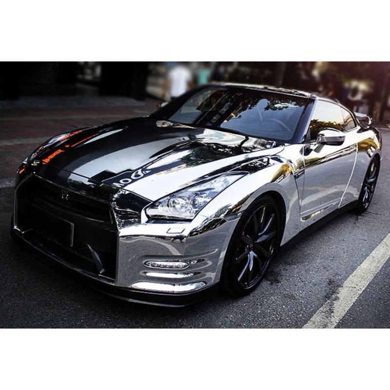 AUTOGOODY 48" x 60" Silver Chrome Mirror Vinyl Film Wrap