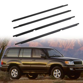 Car Outer Door Window Moulding Trim Weatherstrip Seal Belt Compatible with Toyota Lexus Vehicle 1998-2007 Land Cruiser 100 Series LX450, Replace#75710-60061 75720-60061 75730-60041 75740-60041