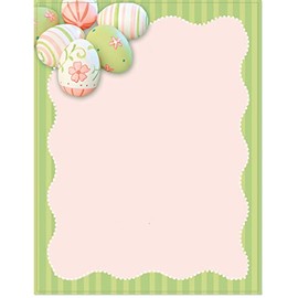 Paperdirect Easter Pretty Pastel Eggs Spring Holiday Theme Stationery, Border Paper, Letterhead 8.5 x 11, 25 sheets, Elegant Premium Writing Paper, Decorative Printer Paper