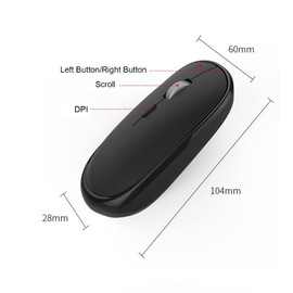 SDGSQHA Wireless Mouse for Laptop, Ultra Slim & Silent Mouse, 2.4GHz Noiseless Mouse with USB Receiver for PC Tablet, Computer, Notebook - Black