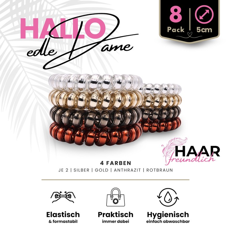Specora - Spiral Hair Scrunchies Pack of 8 - 5