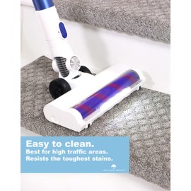 Oak Valley Designs™ Round Carpet Stair Treads - Anti Slip Indoor Stair Mats for Wooden Stairs, Style: Bayside Charm Dark Grey, 27" W X 9.75" D, (Set of 4)