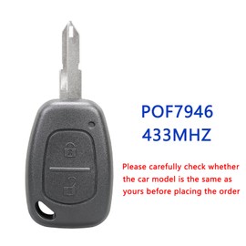 433MHZ 2 Buttons Car Key Fob For Renault Traffic Master Kangoo Vauxhall Vivaro Movano Nissan Primastar Interstar Remote Control Key PCF7946 Chip NE73 Blade