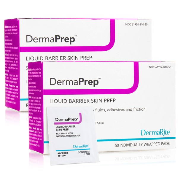 DermaPrep Skin Barrier Wipe NonSterile 100 per Box 81050